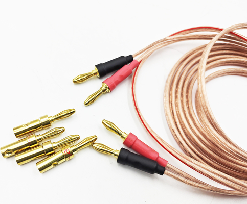 Fil de banane transparent de 14 Gauge pour fil bi-bi-ampérateur HiFi son surround 99,9% OFC cuivre