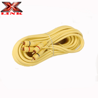 2 câbles audio RCA plaqués en or de mâle à mâle pour haut-parleur stéréo ou connecteur de subwoofer