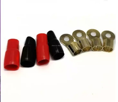 1/0 AWG Lugs en cuivre en conserve Rings terminaux connecteurs avec rétrécissement thermique