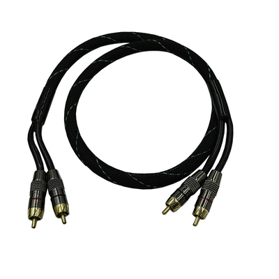 5.5mm Diamètre extérieur PVC Jacketed Car Audio câble RCA 2M-2M pour une performance haut de gamme