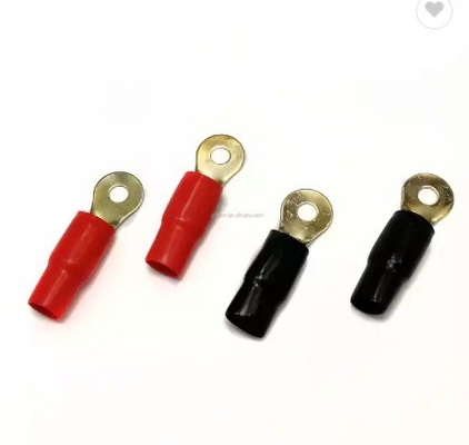 Terminals à anneaux de cuivre à haute capacité de rupture pour les extrémités de câbles de batterie AWG 2 4 6 8 10 Gauge