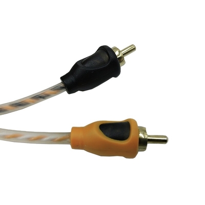 Isolation orange 5,2 mètres 17 pieds câble RCA tordu AV pour l'audio de voiture flexible
