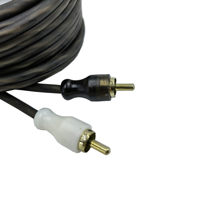 Isolation orange 5,2 mètres 17 pieds câble RCA tordu AV pour l'audio de voiture flexible