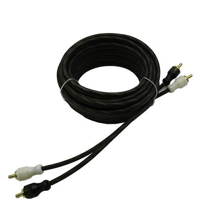 Isolation orange 5,2 mètres 17 pieds câble RCA tordu AV pour l'audio de voiture flexible