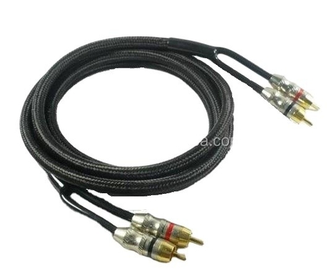 Cable RCA en cuivre sans oxygène en PVC durable pour l'interconnexion audio automobile