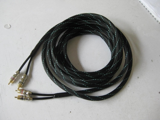 Cable RCA en cuivre sans oxygène en PVC durable pour l'interconnexion audio automobile