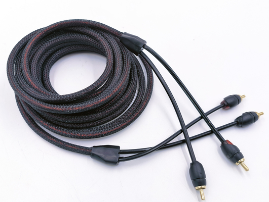 Cable RCA en cuivre sans oxygène en PVC durable pour l'interconnexion audio automobile