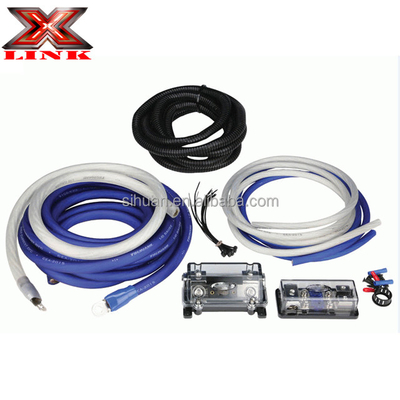 0 2 4 8 Gauge Amplificateur audio sous voiture Kit de câblage 1500 2500 3000 Watt avec des matériaux