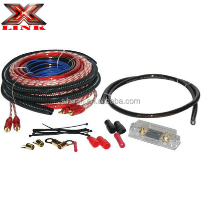 0 2 4 8 Gauge Amplificateur audio sous voiture Kit de câblage 1500 2500 3000 Watt avec des matériaux