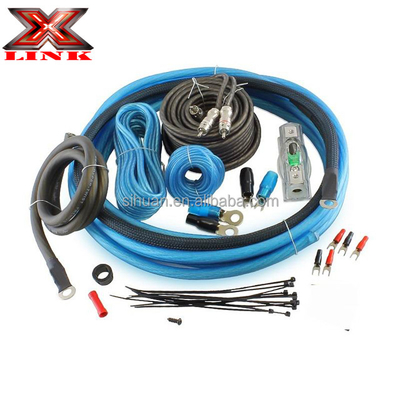 0 2 4 8 Gauge Amplificateur audio sous voiture Kit de câblage 1500 2500 3000 Watt avec des matériaux