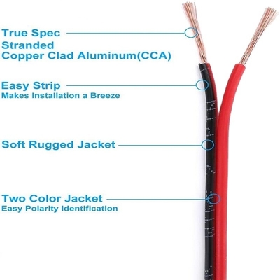 Fil flexible Ext 2pin 2 couleur Rouge noir Cable pour LED bandes de prolongation fil électrique