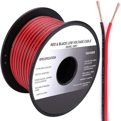 Fil flexible Ext 2pin 2 couleur Rouge noir Cable pour LED bandes de prolongation fil électrique