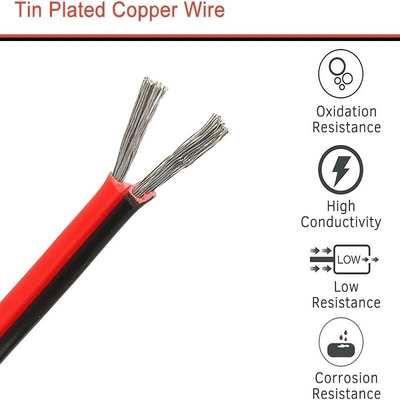 Fil flexible Ext 2pin 2 couleur Rouge noir Cable pour LED bandes de prolongation fil électrique