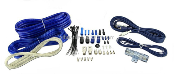 Cable d'alimentation de connexion homme-homme 8 GA Kit de câblage de l'amplificateur de voiture avec conducteur en cuivre nu et câble CCA/OFC