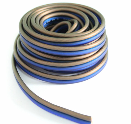 Fil de haut-parleur audio en cuivre OFC flexible de 12 ga avec jaquette en PVC doux et connecteur en or