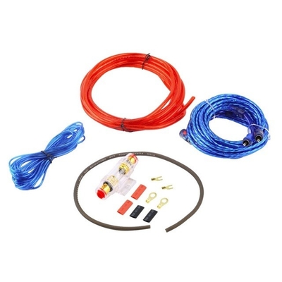 Cable d'alimentation de connexion homme-homme 8 GA Kit de câblage de l'amplificateur de voiture avec conducteur en cuivre nu et câble CCA/OFC