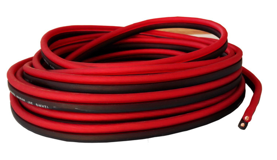 Fil de haut-parleur audio en cuivre OFC flexible de 12 ga avec jaquette en PVC doux et connecteur en or