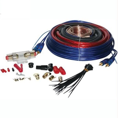 Cable d'alimentation de connexion homme-homme 8 GA Kit de câblage de l'amplificateur de voiture avec conducteur en cuivre nu et câble CCA/OFC
