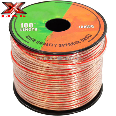 Cable haut-parleur professionnel de calibre 16 CCA OFC avec veste en PVC en rouge et noir