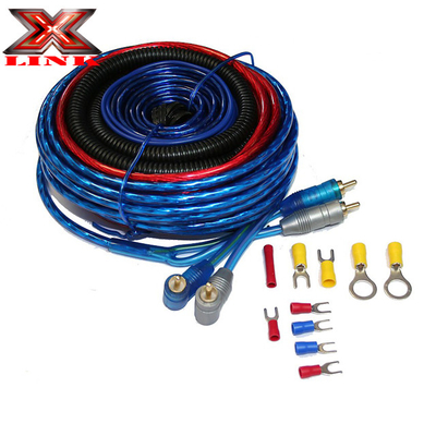 Kit de câblage de l'amplificateur automobile de 4 jauges avec matériau isolant en PVC et conducteur CCA ou OFC