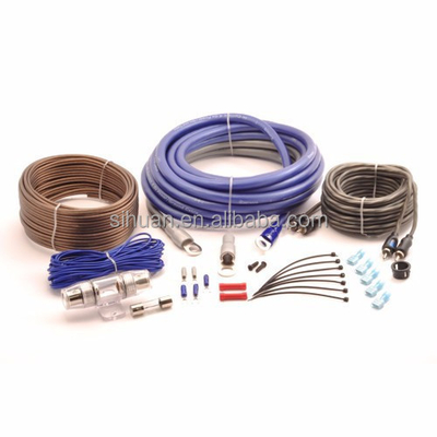 Kit de câbles d'amplificateur de voiture de calibre 8 avec matériau en cuivre et diamètre extérieur personnalisé