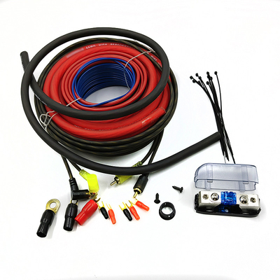 Ensemble de câbles d'amplificateur audio pour voiture en PVC isolé 8AWG avec accessoires à un coût abordable