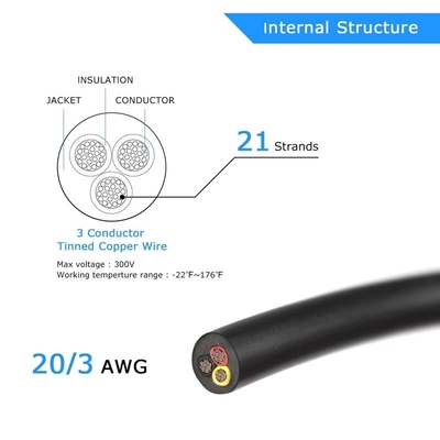 18AWG 2 conducteur 20AWG 3 conducteur fil électrique fil de cuivre en PVC