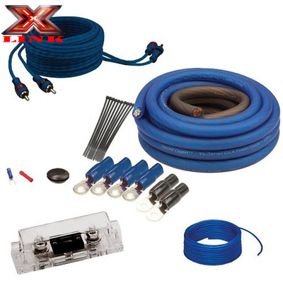 OFC Conducteur 0 2 4 6 8 AWG Gauge GA Car Audio Cable Kit pour le système de haut-parleurs
