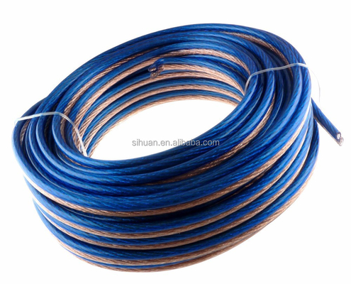 Cable de haut-parleur de voiture transparent transparent PVC 14 Awg