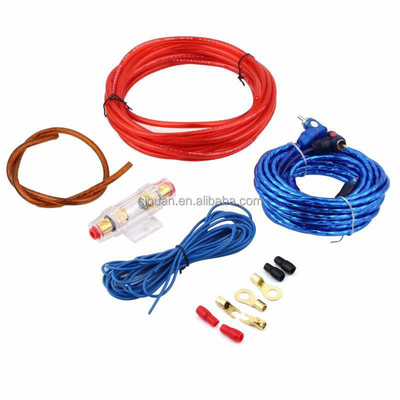 Kit de câblage d'amplificateur de voiture de calibre 4/8 pour conducteur audio de voiture Matériau en aluminium plaqué en cuivre