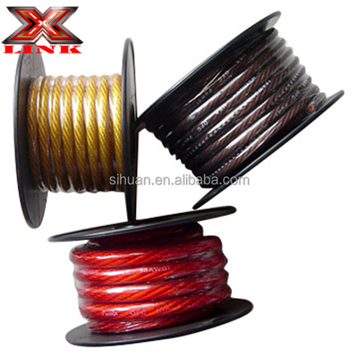 Vêtements à basse tension en PVC souple 0 2 4 6 8 AWG Matériau d'isolation de calibre PVC Amplificateur audio de voiture câble d'alimentation