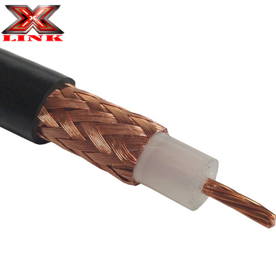 Cable coaxiale RG213 à faible atténuation 50 Ohm avec jaquette en PVC et protection en tresses en cuivre nue