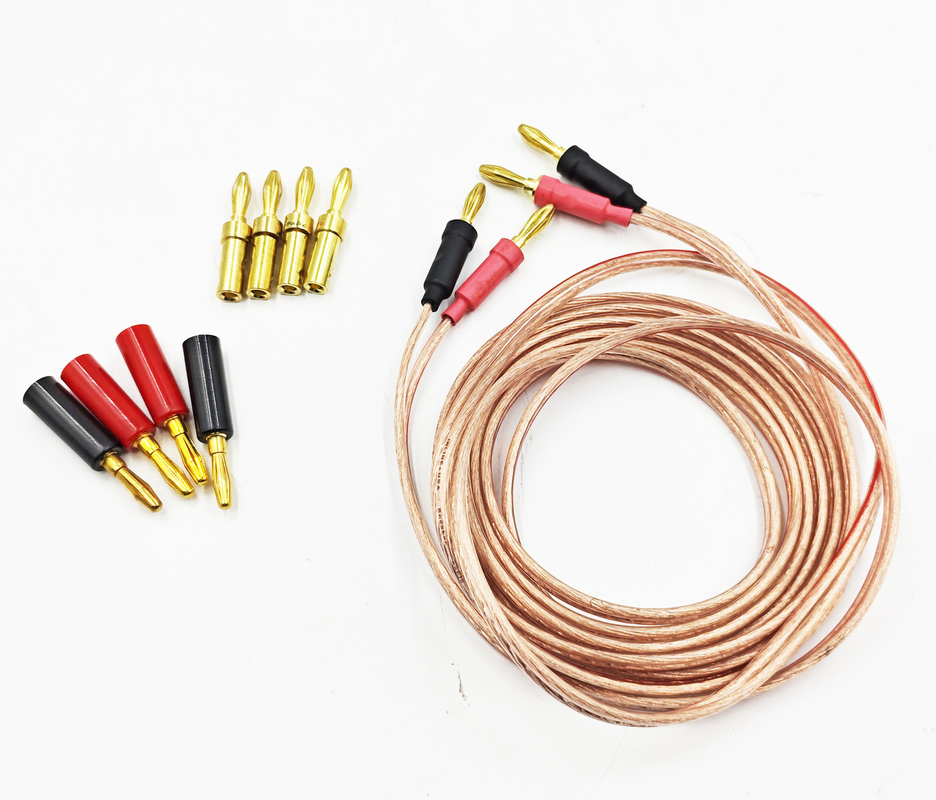 Fil de banane transparent de 14 Gauge pour fil bi-bi-ampérateur HiFi son surround 99,9% OFC cuivre