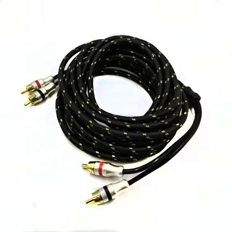 5.5mm Diamètre extérieur PVC Jacketed Car Audio câble RCA 2M-2M pour une performance haut de gamme
