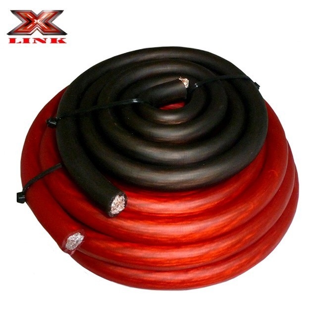 Cable d'alimentation bleu/noir translucide 2 GA AWG OFC CCA pour l'installation d'un amplificateur audio pour voiture