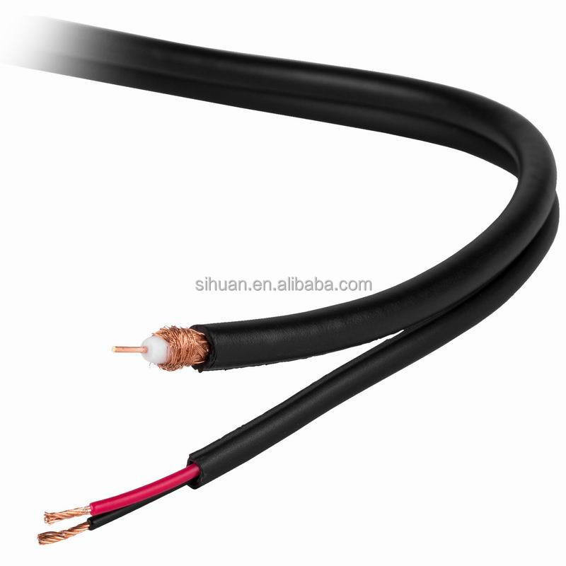 20 AWG RG-59 câble de vidéosurveillance coaxial en cuivre solide avec connecteur BNC et câble d'alimentation 18/2