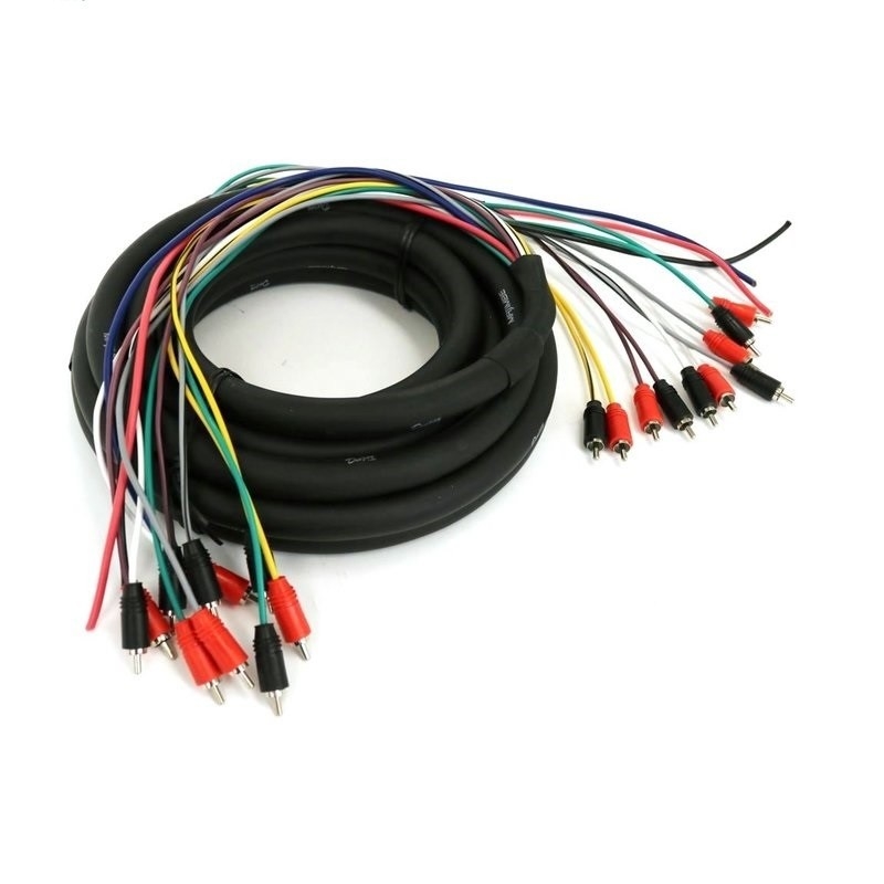 100% de cuivre sans oxygène multi-canal audio 10 RCA câble de méduse de puissance pour professionnel