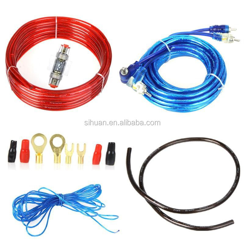 Système audio de voiture 0 4 8 Gauge AWG Amplificateur complet / kit de câblage d'installation d'amplificateur
