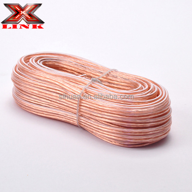 Aucun type de connecteur haut-parleur épais câble 22 24 18 16 calibre haut-parleur transparent AWG