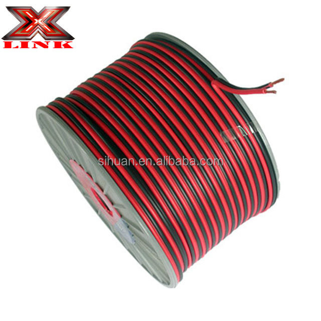 Fil de haut-parleur audio en cuivre OFC flexible de 12 ga avec jaquette en PVC doux et connecteur en or