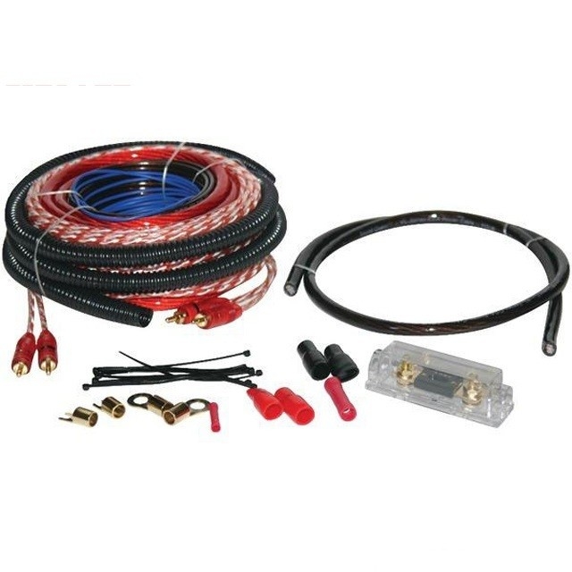 Cable d'alimentation de connexion homme-homme 8 GA Kit de câblage de l'amplificateur de voiture avec conducteur en cuivre nu et câble CCA/OFC