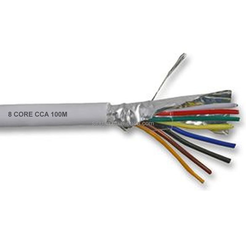 Conducteur en cuivre nu 2c 4c 8c 12c 20c câble d'alarme incendie à filets avec isolation PVC