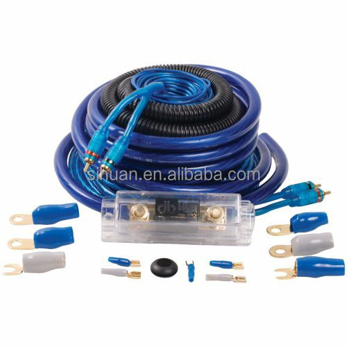 Kit de câblage de l'amplificateur audio de voiture avec type de connecteur RCA et couleur du câble personnalisable