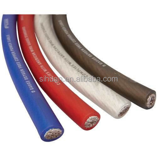 PVC Jacket 4 AWG OFC Fil d'alimentation audio pour voiture dans n'importe quelle couleur Conforme à la spécification américaine CEA-2015