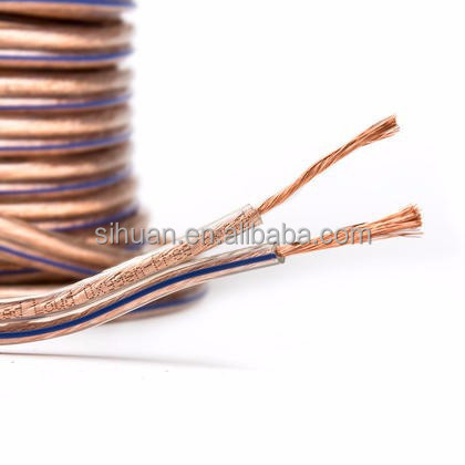 Veste en PVC transparente 14AWG fil de haut-parleur flexible 200 pieds / 60,9 mètres pour la maison et les haut-parleurs de voiture