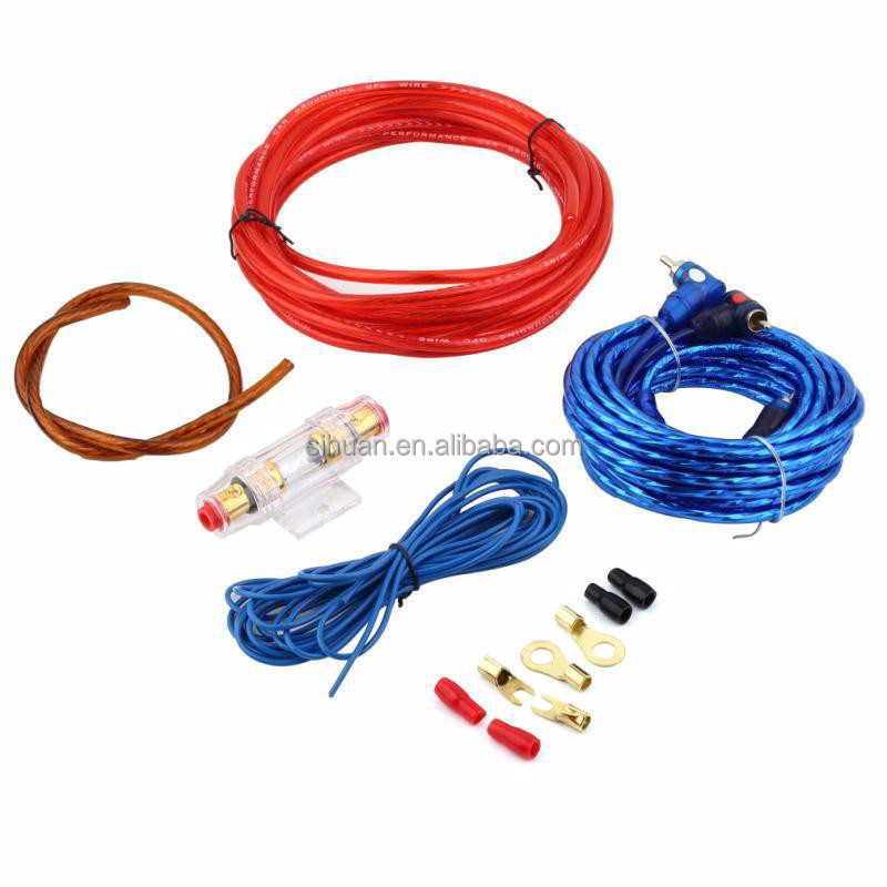 Kit de câblage d'amplificateur de voiture de calibre 4/8 pour conducteur audio de voiture Matériau en aluminium plaqué en cuivre