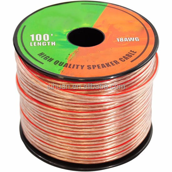 10AWG 10/2 Gauge Car Home Audio haut-parleur fil avec super clair souple transparent PVC jacket et CCA en conserve conducteur intérieur