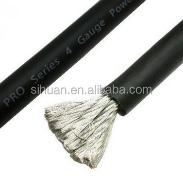 Flexible Translucide Bleu Rouge 1/0 GA AWG fil d'alimentation pour l'installation de l'amplificateur audio de voiture