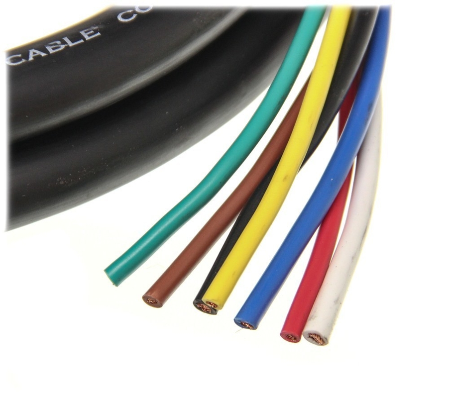 100% de cuivre conducteur intérieur fil de lumière de remorque pour le câble de lumière de remorque 7 couleurs cœurs