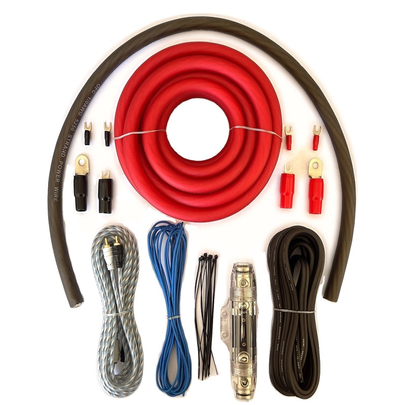Kit de câblage d'amplificateur basse tension CCA complet avec câble OFC RCA en calibre True 0